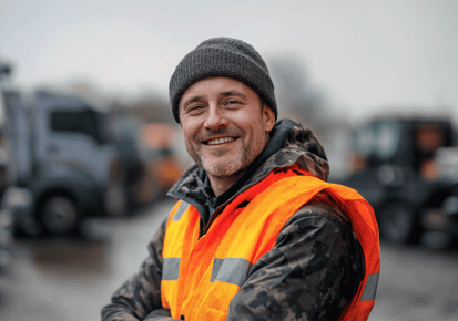 image of a man wearing a high vis jacket