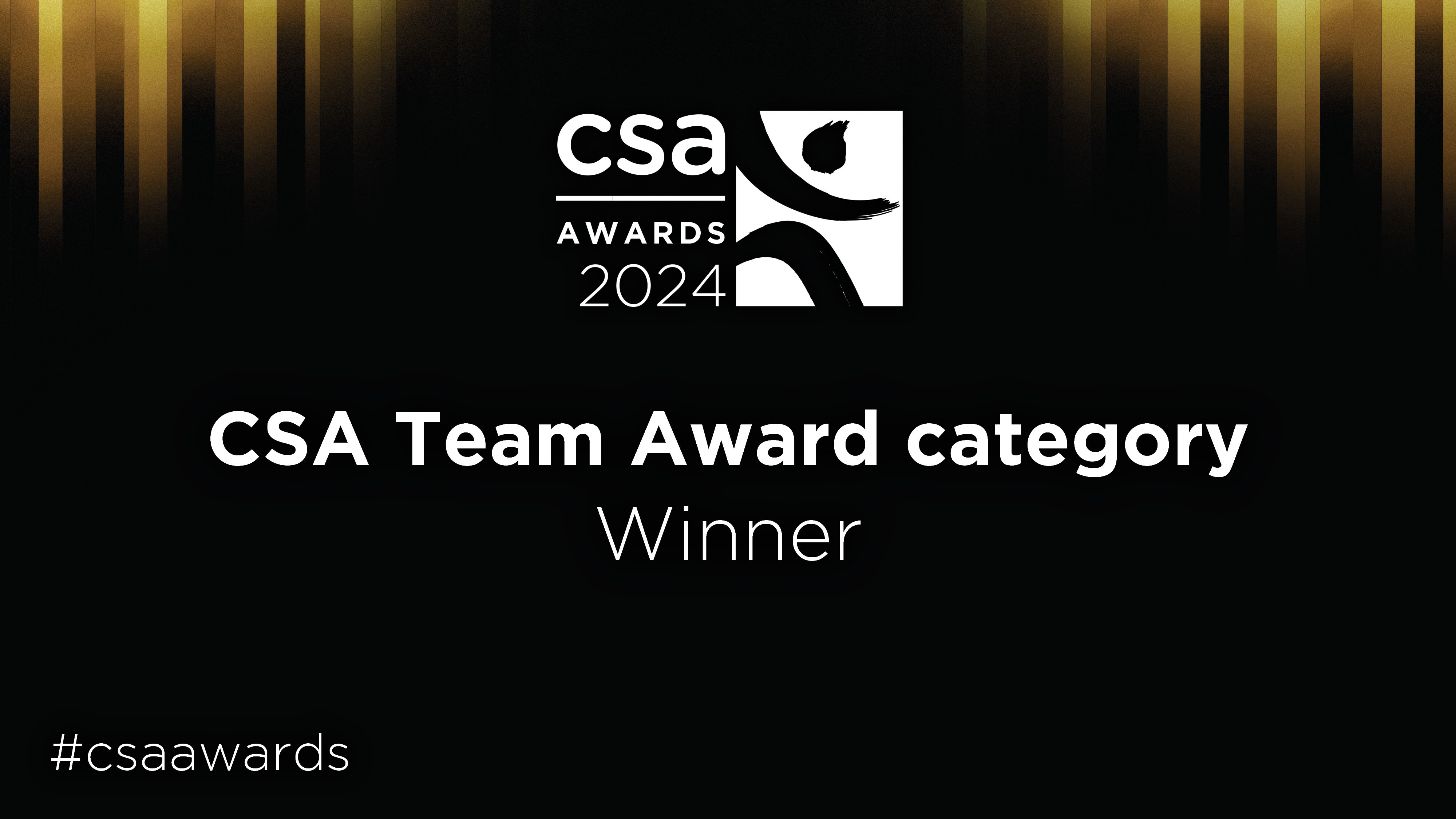 CSA Team Award category Winner